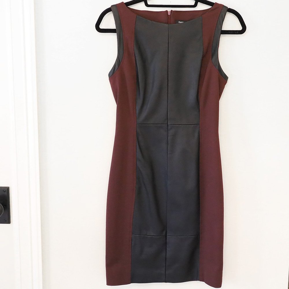 Flavio Castellani Black and Burgundy Leather Dress